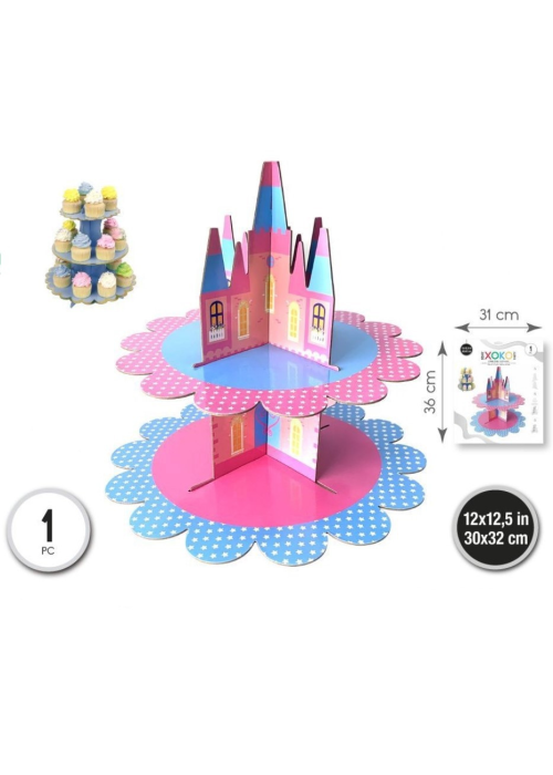 Torre Cupcake Castillo - Platos, Vasos y Servilletas