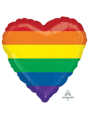 Globo Metalizado Corazon Arcoiris 18/45 - Dia Del Orgullo Gay