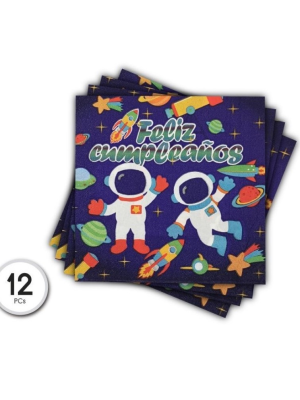 Servilletas de Astronautas 12 Unidades - Fiestas de Cumpleaños del Espacio