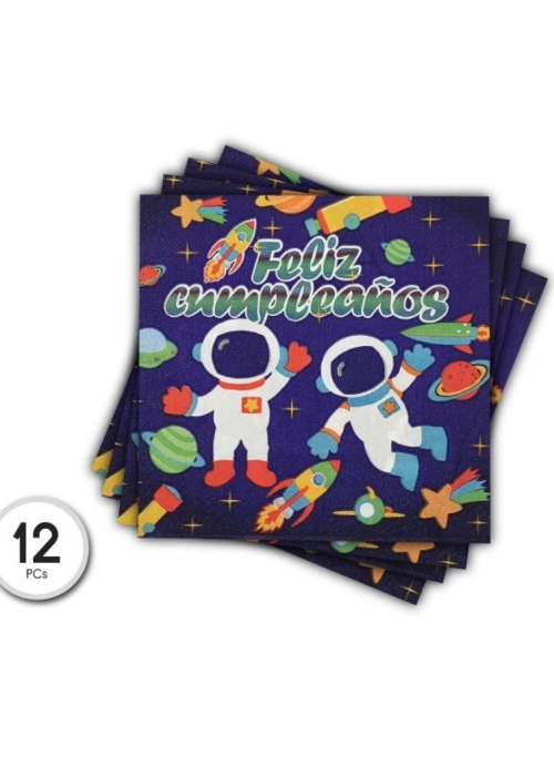 Servilletas de Astronautas 12 Unidades - Fiestas de Cumpleaños del Espacio