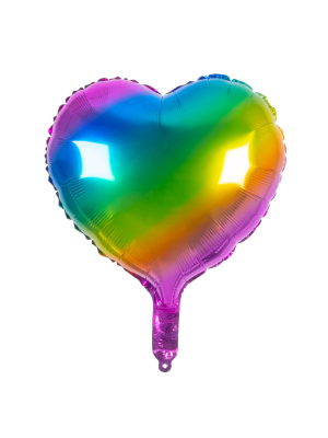 Globo Corazon Arcoiris Foil - San Valentin