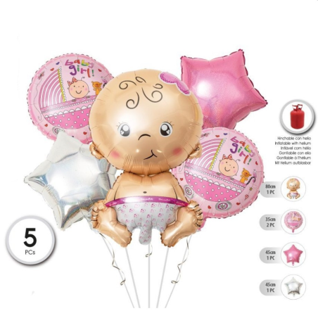 Globos Set Baby Girl - Baby Shower