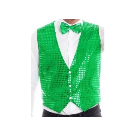 Chaleco Lentejuelas Verde - Complementos de San Patricio