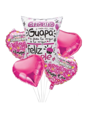 Globos Set Cumpleaños Amiga 5 globos - Globos