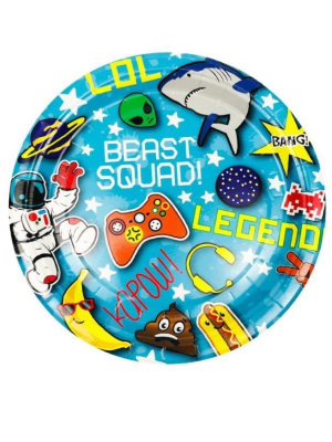 Platos Gamer 23cm 6 Unid - Fiestas de Cumpleaños Gamer