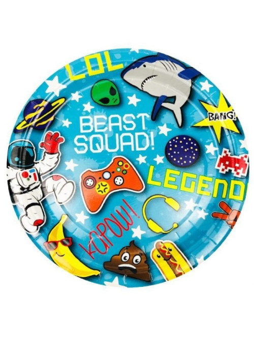 Platos Gamer 23cm 6 Unid - Fiestas de Cumpleaños Gamer