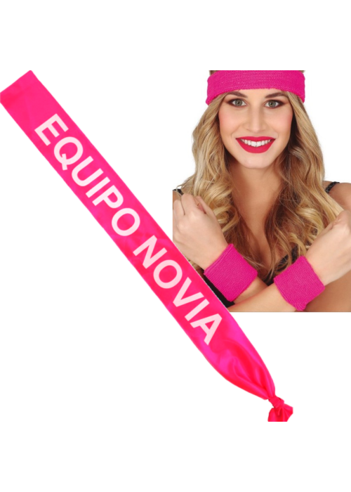 Set de cinta, Muñequeras y Banda de Equipo Novia - Complementos Despedidas de Soltera