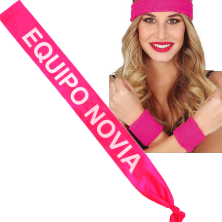 Set de cinta, Muñequeras y Banda de Equipo Novia - Complementos Despedidas de Soltera