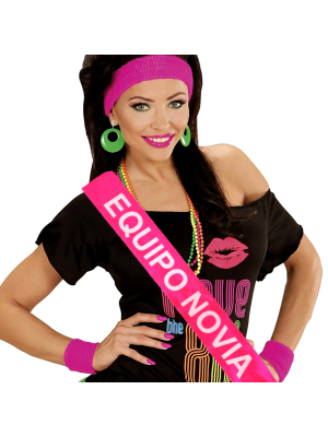 Set de cinta, Muñequeras y Banda de Equipo Novia - Complementos Despedidas de Soltera - Set para Despedidas