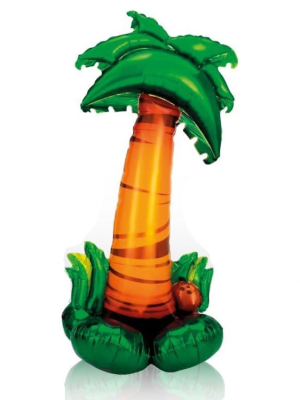 Globo Foil Palmera con Base - Fiesta Hawaiana