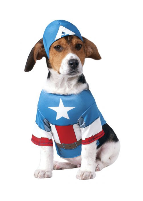 Disfraz de Capitan America Mascota - DISFRACES PARA PERROS