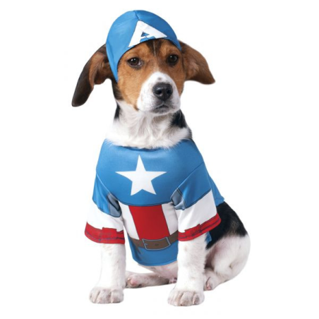Disfraz de Capitan America Mascota - DISFRACES PARA PERROS