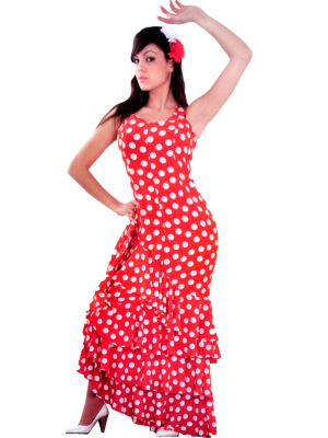 Disfraz de Flamenca Rojo y blanco Mujer - Disfraces de Sevillana para Mujer