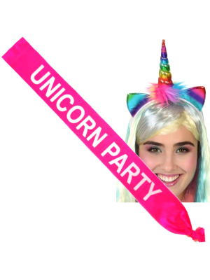 Set de Diadema de Unicornio y banda - Complementos Despedidas de Soltera - Set para Despedidas