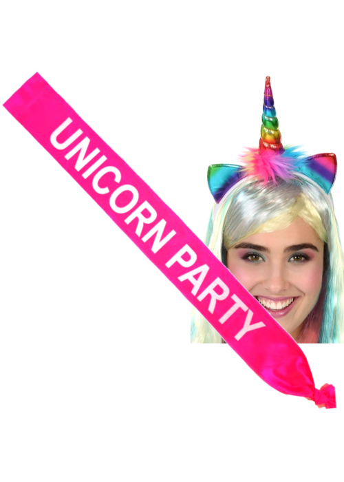 Set de Diadema de Unicornio y banda - Complementos Despedidas de Soltera - Set para Despedidas