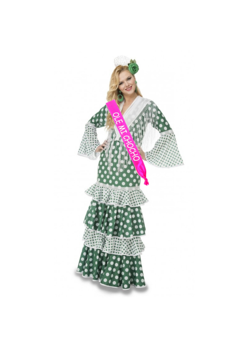 DISFRAZ FLAMENCA VERDE ADULTO