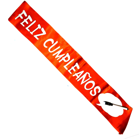Banda Feliz Cumpleaños Rosa Gliter