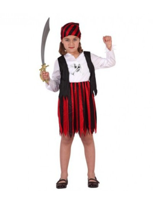 Disfraz de Piratesa Rayas Infantil - Disfraces de Piratas para Niñas