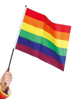 Bandera Arcoiris con Palo - Dia Del Orgullo Gay