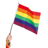 Bandera Arcoiris con Palo - Dia Del Orgullo Gay
