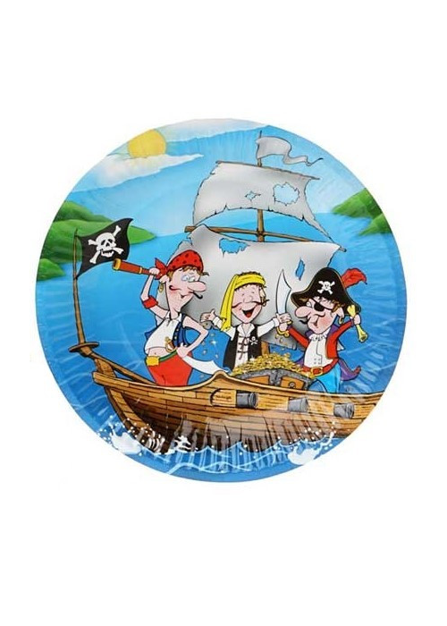 Platos de Pirata 18cm 6und - Fiestas de Cumpleaños de Piratas