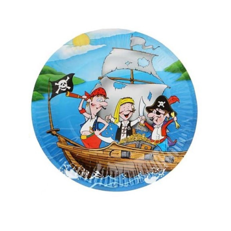 Platos de Pirata Pequeño 18cm 6und