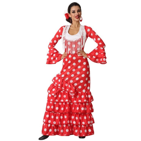 Disfraz de Sevillana Rojo y Blanco
