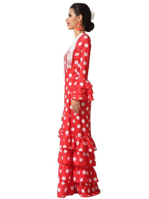 Disfraz de Sevillana Rojo y Blanco - Disfraces de Sevillana para Mujer