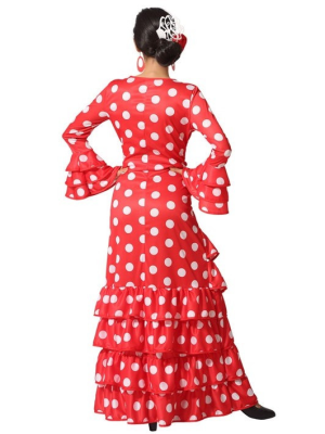 Disfraz de Sevillana Rojo y Blanco - Disfraces de Sevillana para Mujer