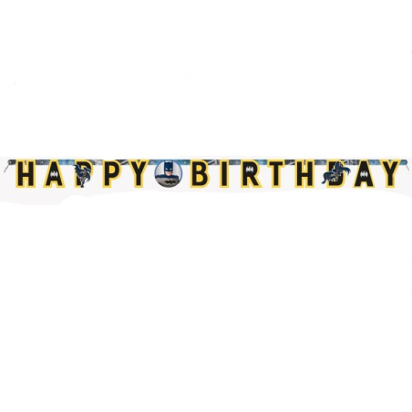 Guirnalda Batman Happy Bhirthday - Fiestas de Cumpleaños de Superheroes