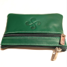 monedero con Lauburu de Piel verde - Bolsos y Carteras Vascas