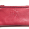 monedero con Lauburu de Piel Granate - Bolsos y Carteras Vascas