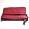monedero con Lauburu de Piel Granate - Bolsos y Carteras Vascas