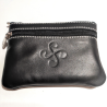 monedero con Lauburu de Piel Negro- Bolsos y Carteras Vascas