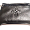 monedero con Lauburu de Piel Negro- Bolsos y Carteras Vascas