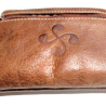 monedero con Lauburu de Piel Marron - Bolsos y Carteras Vascas