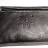 monedero con Eguzkilore de Piel Negro - Bolsos y Carteras Vascas