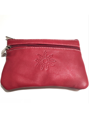 monedero con Eguzkilore de Piel - Bolsos y Carteras Vascas