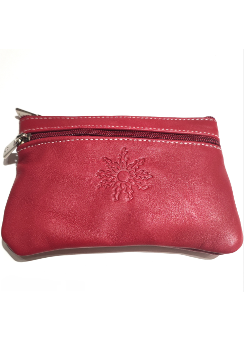 monedero con Eguzkilore de Piel - Bolsos y Carteras Vascas