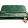 monedero con Eguzkilore de Piel Verde - Bolsos y Carteras Vascas