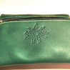 monedero con Eguzkilore de Piel Verde - Bolsos y Carteras Vascas