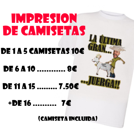 Erosi Inprimatu t-shirts 11 15 pcs. bakarrik 7.50€ – mozorro Denda online
