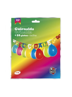 Guirnalda Felicidades + 10 Globos - Guirnaldas