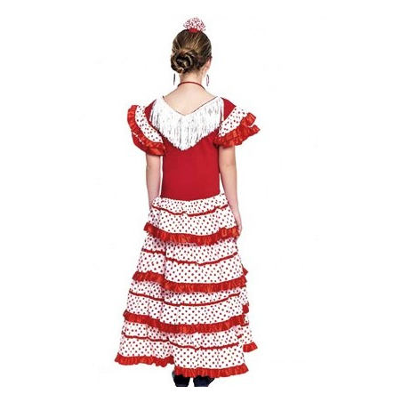 Comprar Disfraz de Sevillana Blanco y rojo Infantil por solo 12.00€ – Tienda de disfraces online