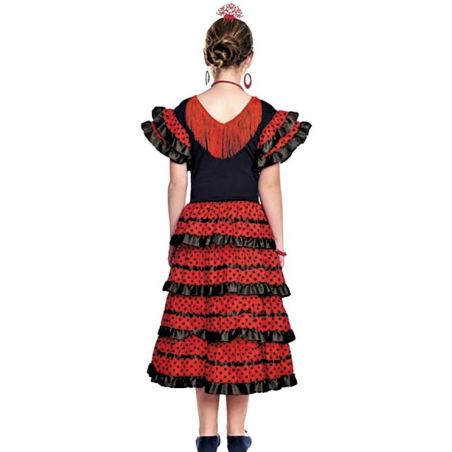 Comprar Disfraz de Sevillana Negro y Rojo Infantil por solo 12.00€ – Tienda de disfraces online