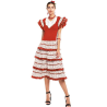 Disfraz De Sevillana Corto Blanco Y Rojo - Disfraces de Sevillana para Mujer
