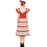 Disfraz De Sevillana Corto Blanco Y Rojo - Disfraces de Sevillana para Mujer