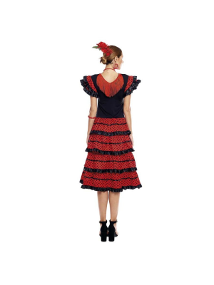 Disfraz de Sevillana Roja y Negra - Disfraces de Feria de Abril Mujer