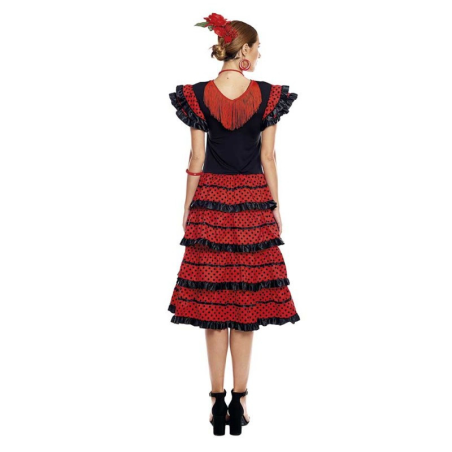 Disfraz de Sevillana Roja y Negra - Disfraces de Feria de Abril Mujer