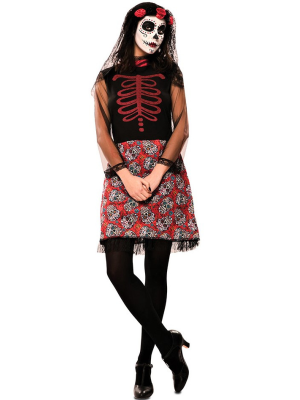 Disfraz De Catrina Roja Adulto - Disfraces de Halloween Adulto